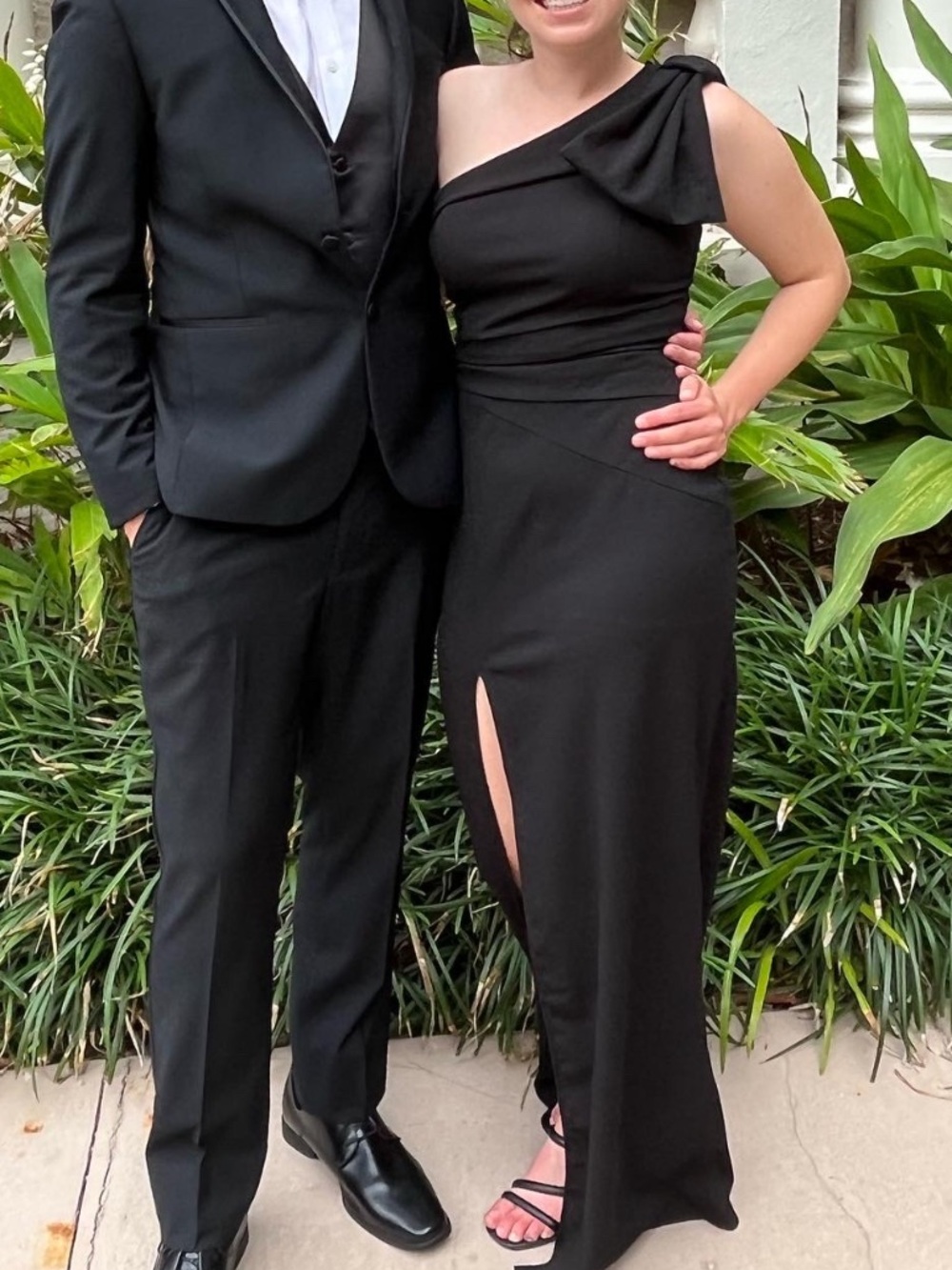 Windsor Black One-Shoulder Maxi Dress with Side Slit